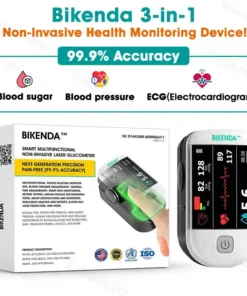 Bikenda™ 3-in-1 Advanced Health Monitor – Blood Glucose, Blood Pressure & ECG with 99.9% Accuracy