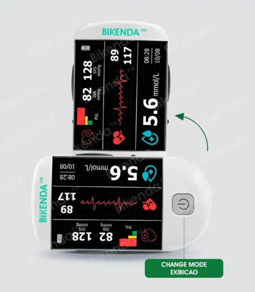 Bikenda™ 3-in-1 Advanced Health Monitor – Blood Glucose, Blood Pressure & ECG with 99.9% Accuracy